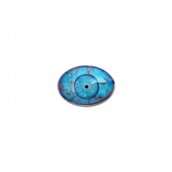 Augen oval mit Hintergrund blau